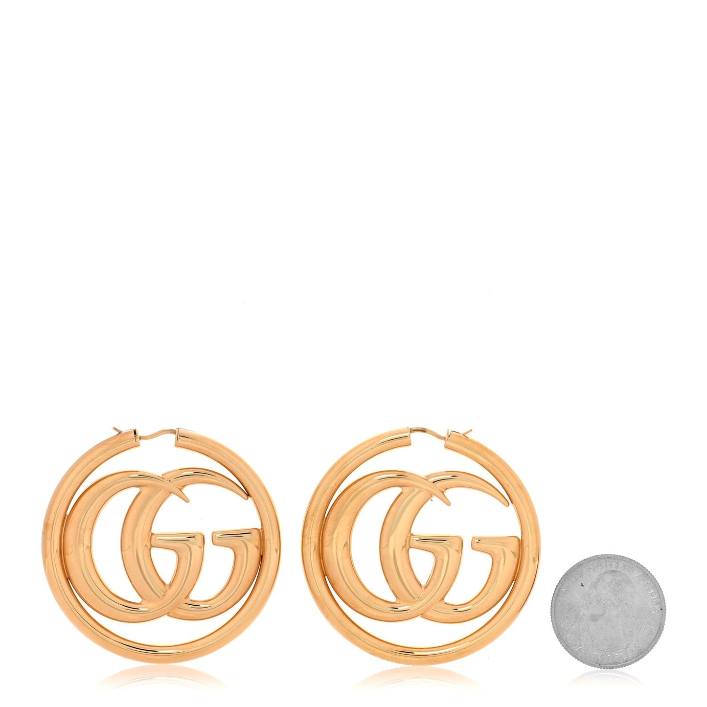 Metal GG Marmont Hoop Earrings Gold