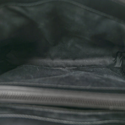 Calfskin Y Quilted Monogram Monochrome Medium Loulou Chain Satchel Black