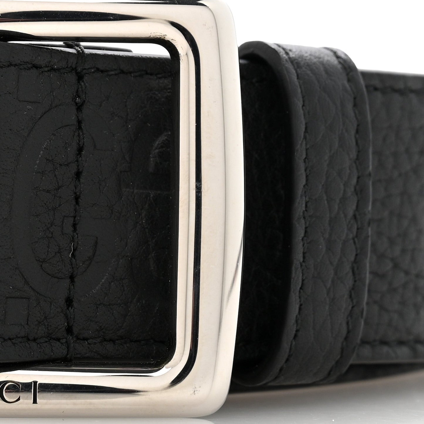 Piuma Calfskin Jumbo GG Embossed 35mm Belt 80 32 Black