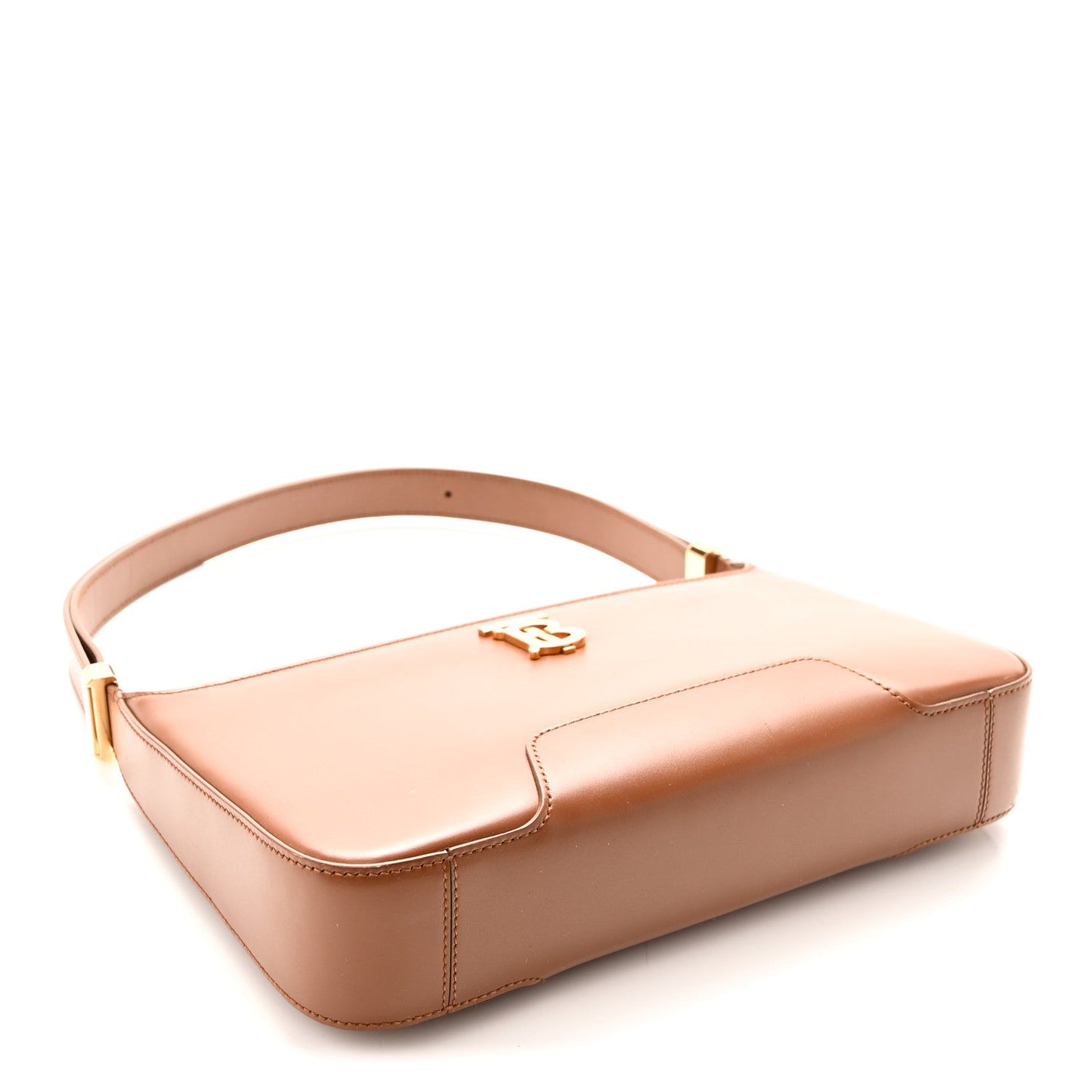 Smooth Calfskin TB Shoulder Bag Warm Tan