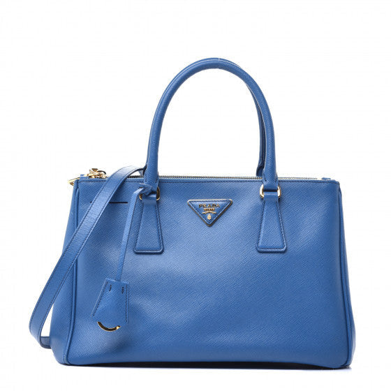 Saffiano Small Galleria Double Zip Tote Bluette