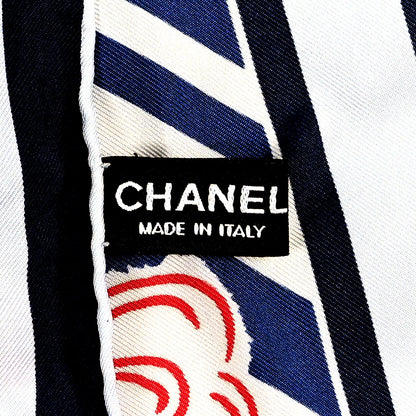 Silk Camellia Stripe CC Scarf Multicolor