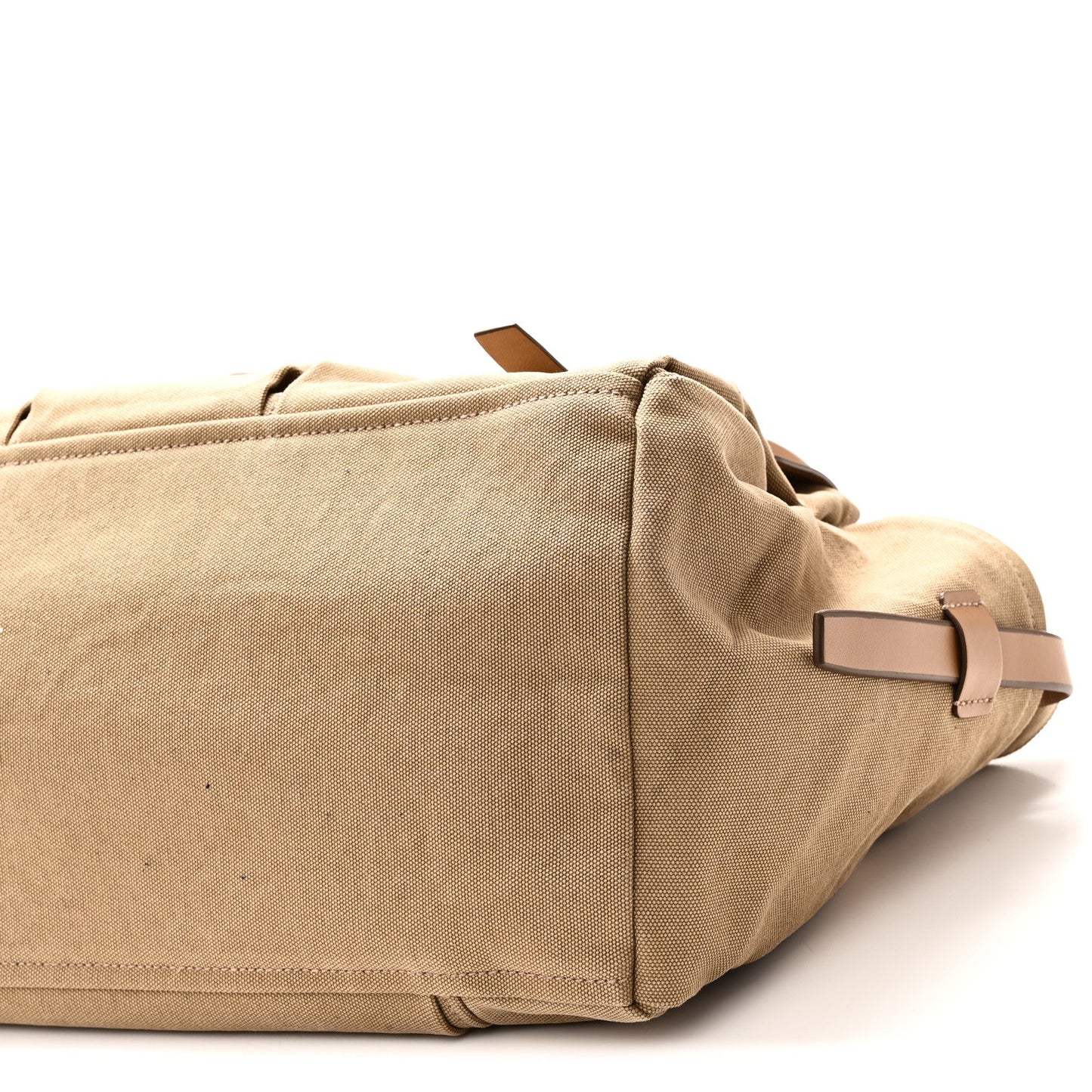 Canvas Calfskin Large Route Shoulder Bag Khaki