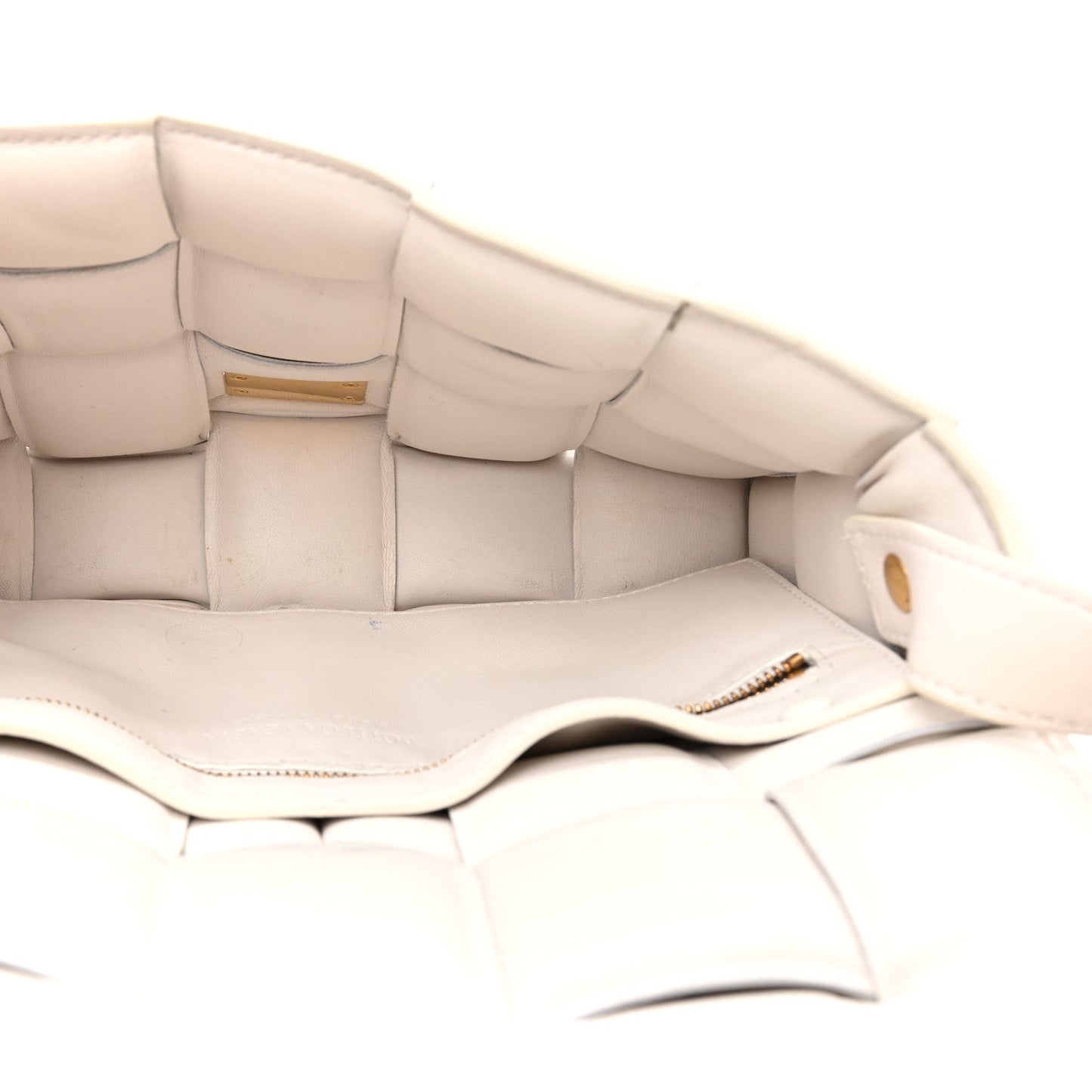 Nappa Maxi Intreccio Padded Cassette Crossbody Bag Chalk