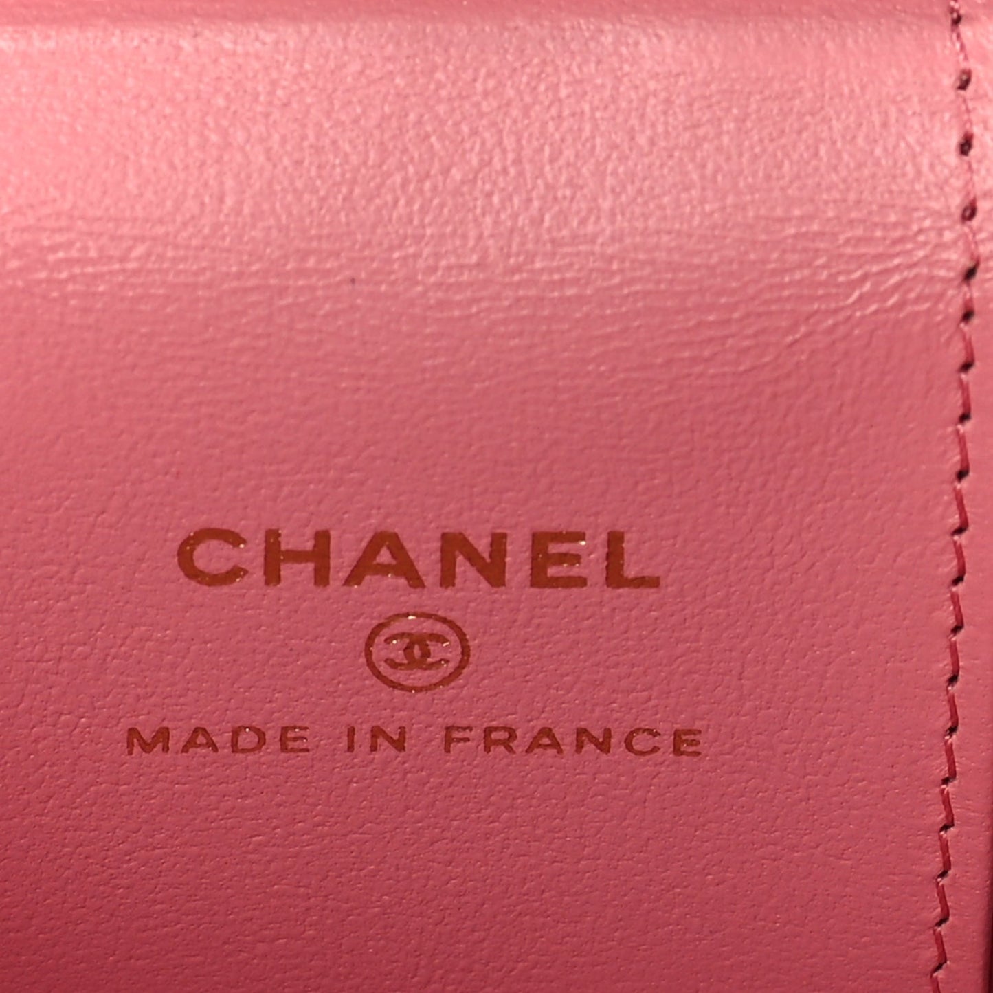 Lambskin Quilted Top Handle Mini Vanity Case With Chain Pink