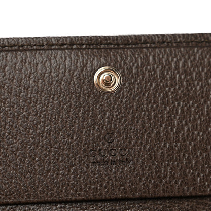 GG Supreme Monogram Web Ophidia Small Wallet Beige Dark Brown