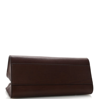 Polished Saddle Calfskin Peggy Clutch Burgundy