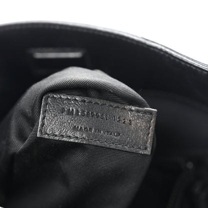 Crinkled Calfskin Matelasse Monogram Medium Niki Shopper Tote Black