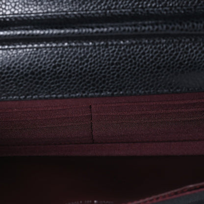 Caviar Quilted Wallet on Chain WOC  Black