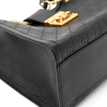 Guccissima Medium Padlock Tote Black