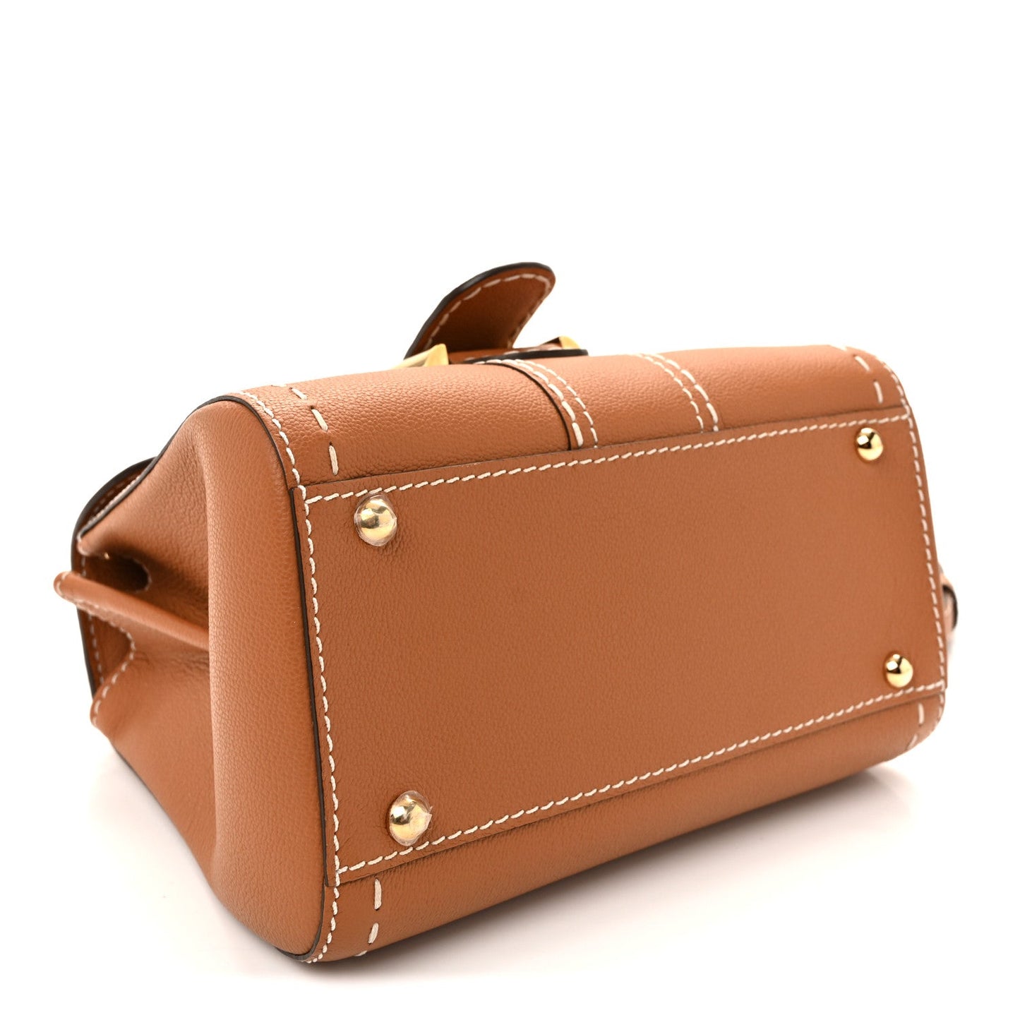 Grained Rodeo Calfskin Surpique Mini Brillant Satchel Vegetal Ivory