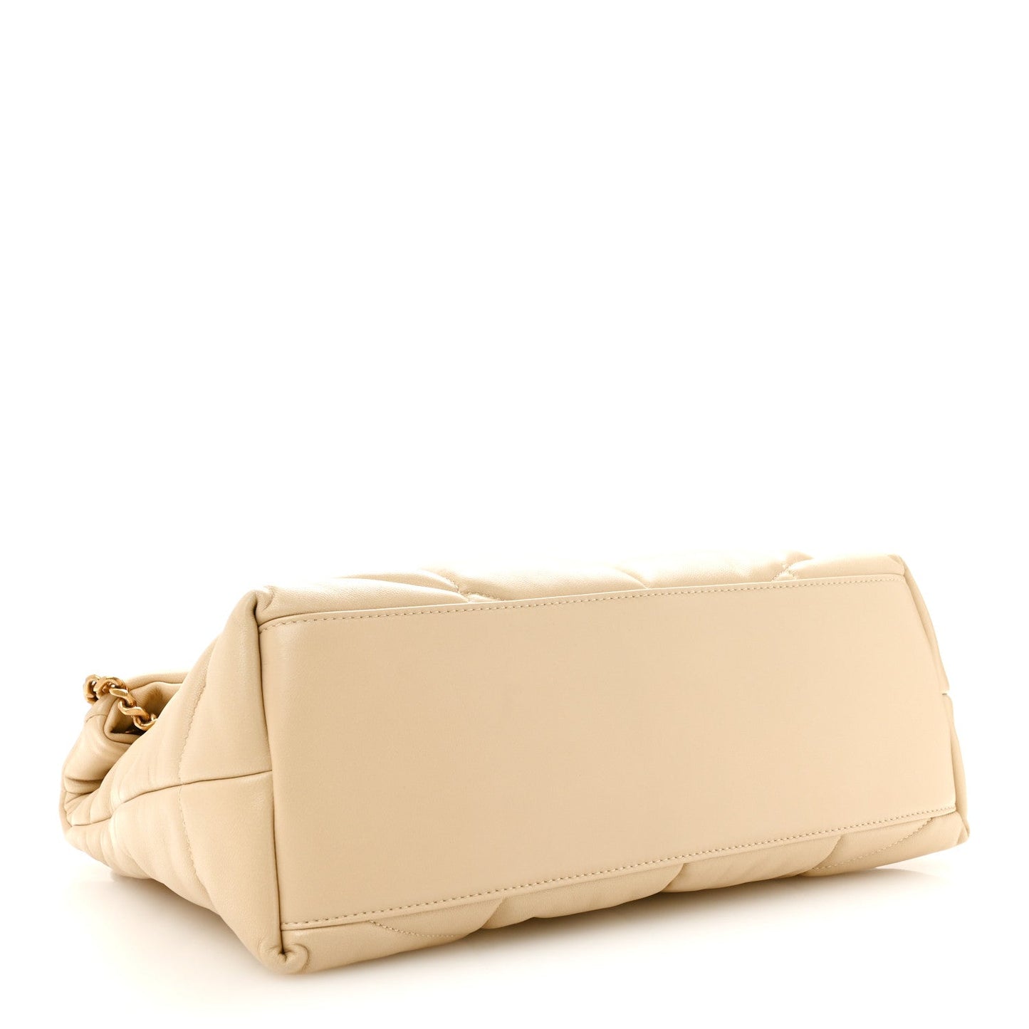 Lambskin Quilted Medium Loulou Puffer Monogram Chain Satchel Dark Beige