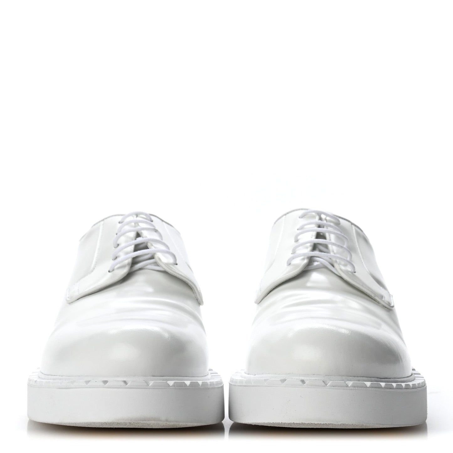 Spazzolato Calzature Donna Triangle Logo 50mm Derby Loafers 38.5 White 38.5 White