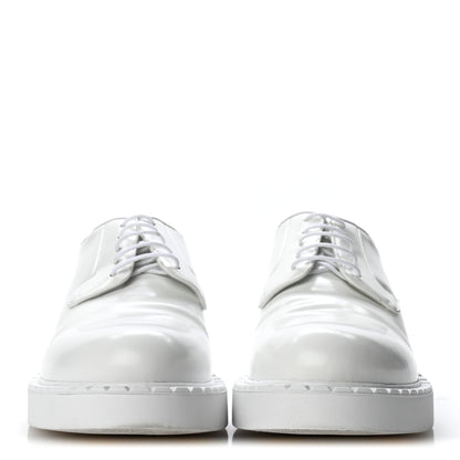 Spazzolato Calzature Donna Triangle Logo 50mm Derby Loafers 38.5 White 38.5 White