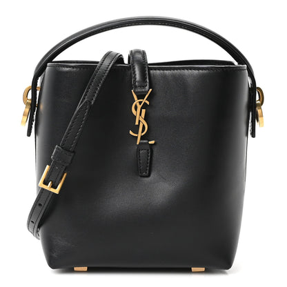 Shiny Calfskin Le 37 Mini Bucket Bag Black