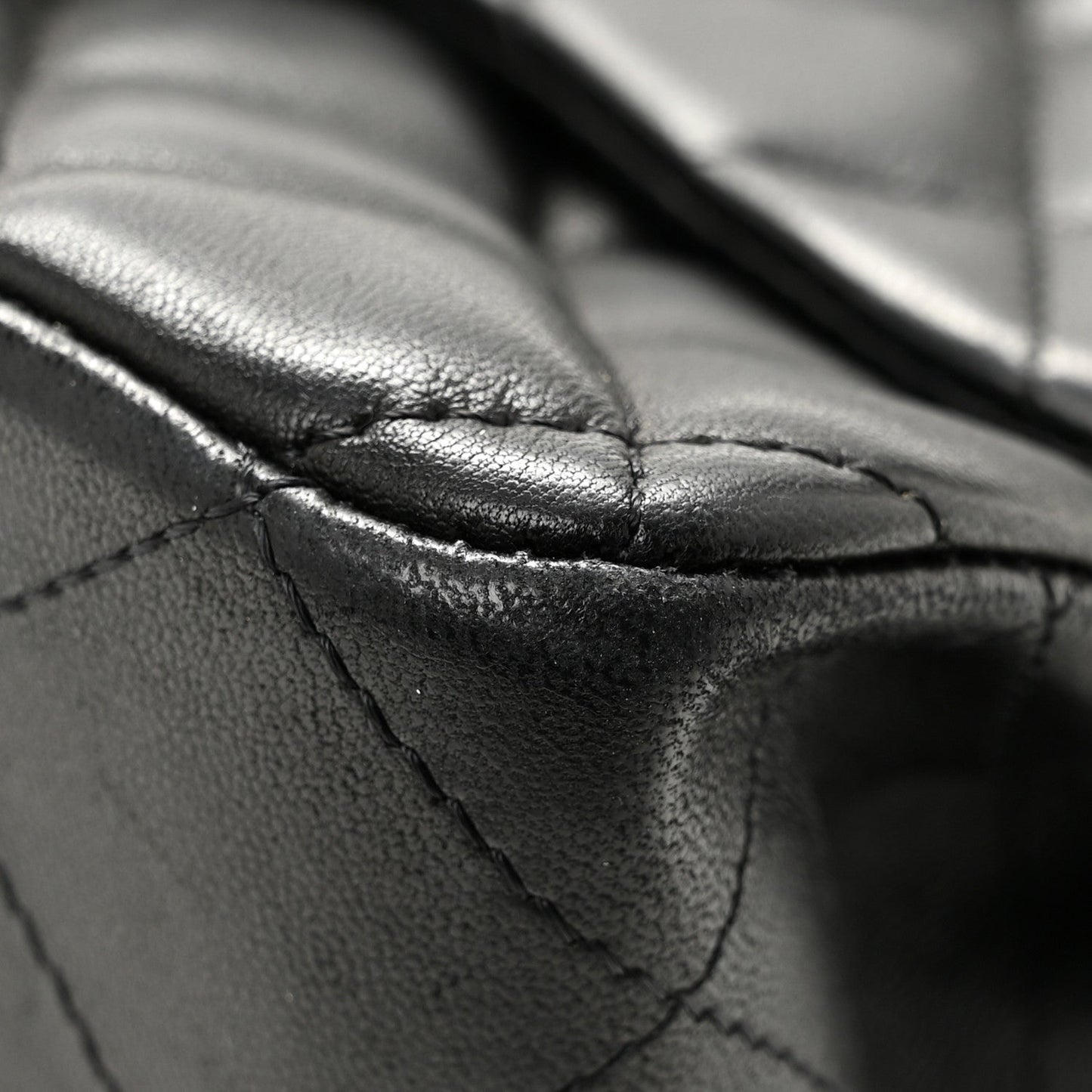 Lambskin Quilted Jumbo Single Flap Black