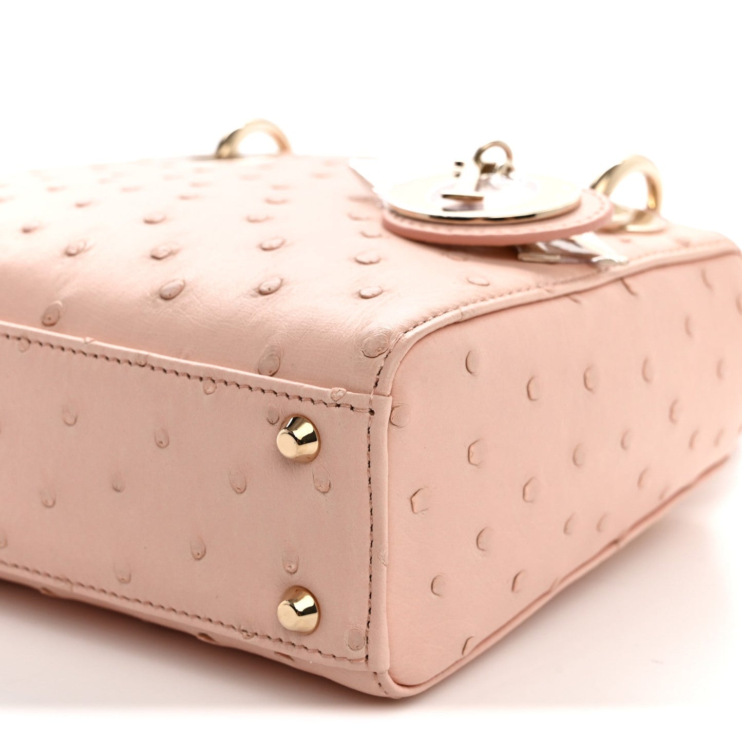 Ostrich Mini Lady Dior Light Pink