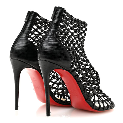 Nappa Lizard Embossed Corfou 100 Heel Sandals 36 Black