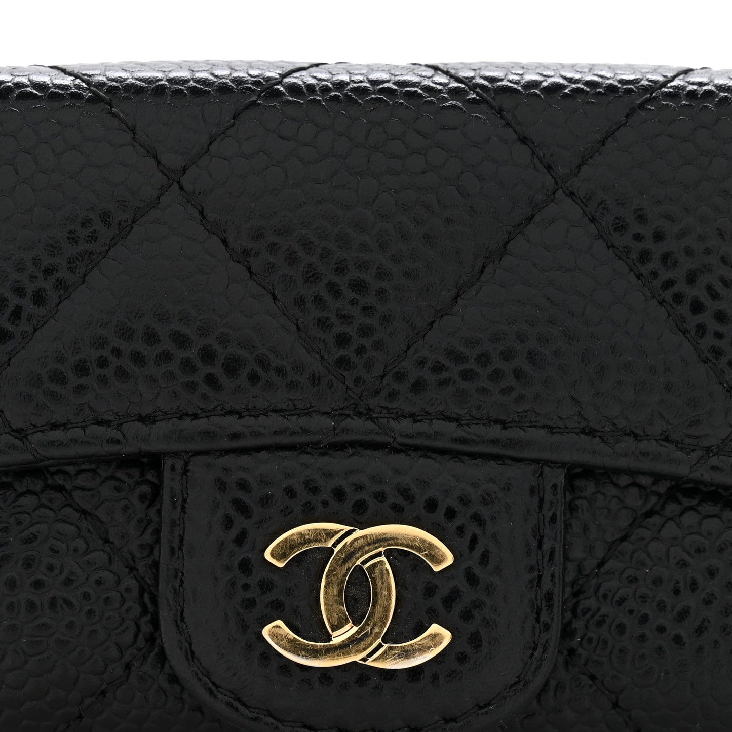 Caviar Quilted 6 Key Holder Black