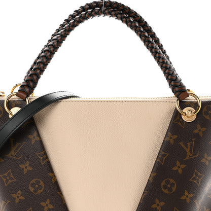 Monogram Braided V Tote MM Creme