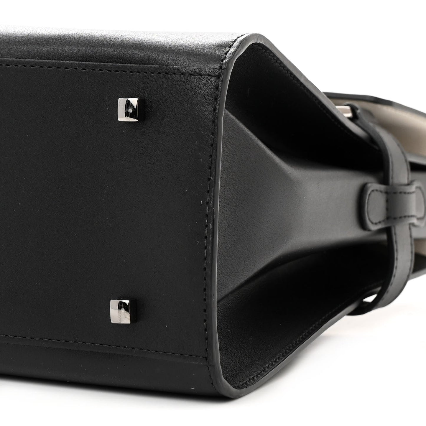 Calfskin Patent Calfskin GM Tempete Satchel Black White