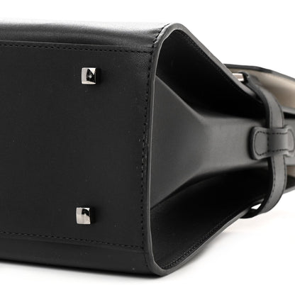Calfskin Patent Calfskin GM Tempete Satchel Black White