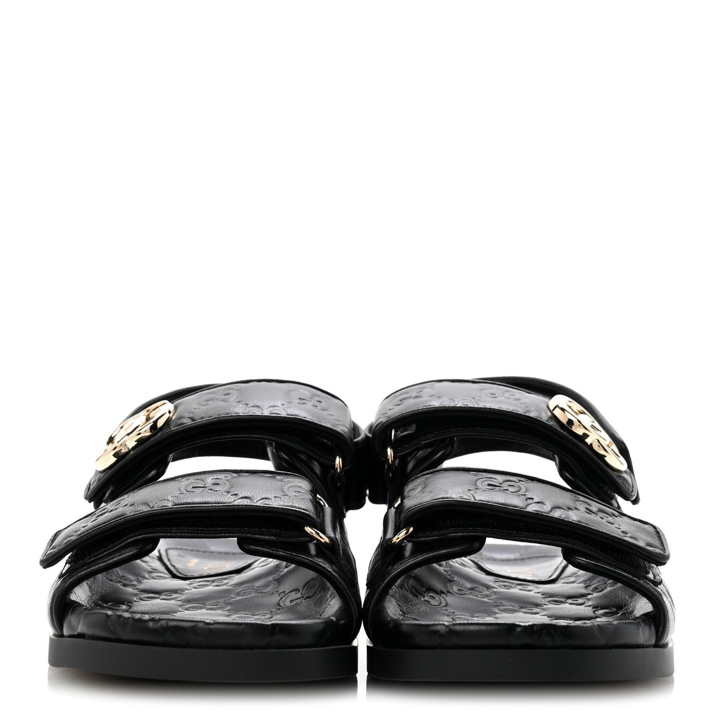 Guccissima GG Embossed Womens Sandals 36 Black