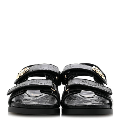 Guccissima GG Embossed Womens Sandals 36 Black