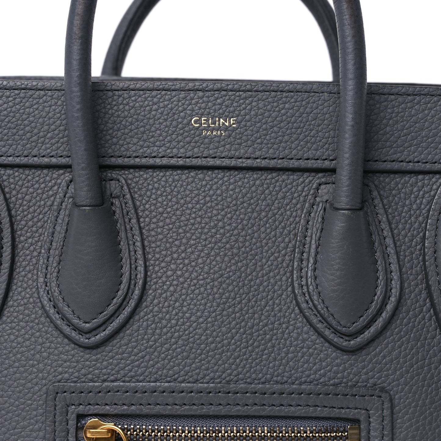 Baby Drummed Calfskin Nano Luggage  Kohl