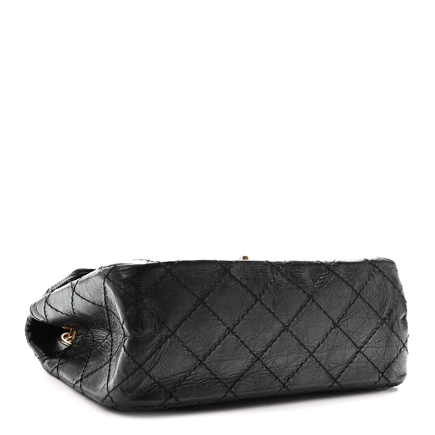 Aged Calfskin Quilted 2.55 Reissue Mini Flap Black