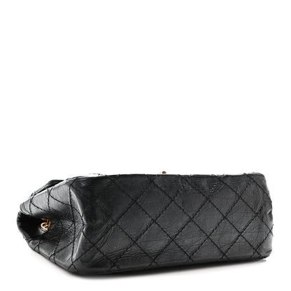 Aged Calfskin Quilted 2.55 Reissue Mini Flap Black