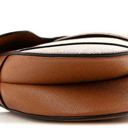 Grained Calfskin Saddle Bag With Strap Camello