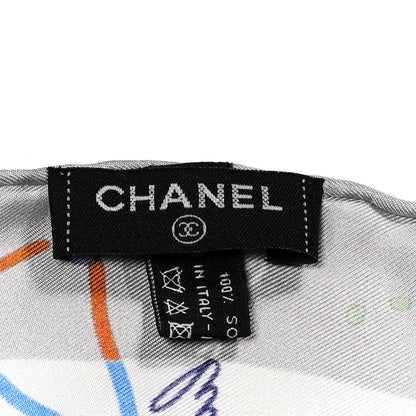 Silk Constellations CC Square Scarf Grey Multicolor