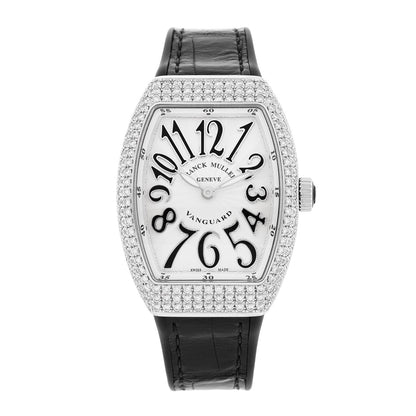 Stainless Steel Alligator Diamond Pave Bezel 32mm Vanguard Quartz Watch V32QZDACNR