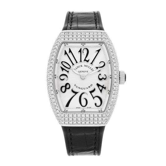 Stainless Steel Alligator Diamond Pave Bezel 32mm Vanguard Quartz Watch V32QZDACNR