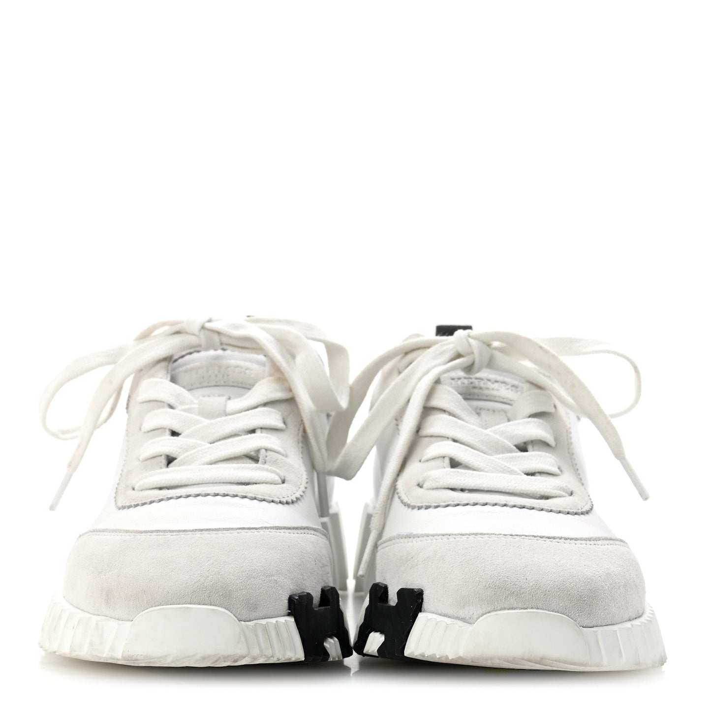 Calfskin Suede Goatskin Bouncing Sneakers 35.5 White Black