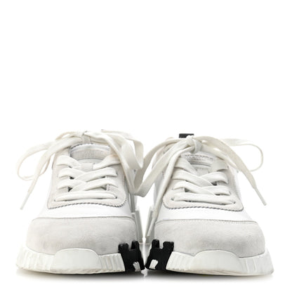 Calfskin Suede Goatskin Bouncing Sneakers 35.5 White Black