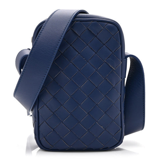 Nappa Intrecciato Phone Case Crossbody Bag Cobalt