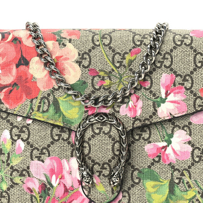 GG Supreme Monogram Blooms Mini Dionysus Chain Wallet Beige Multicolor Dry Rose