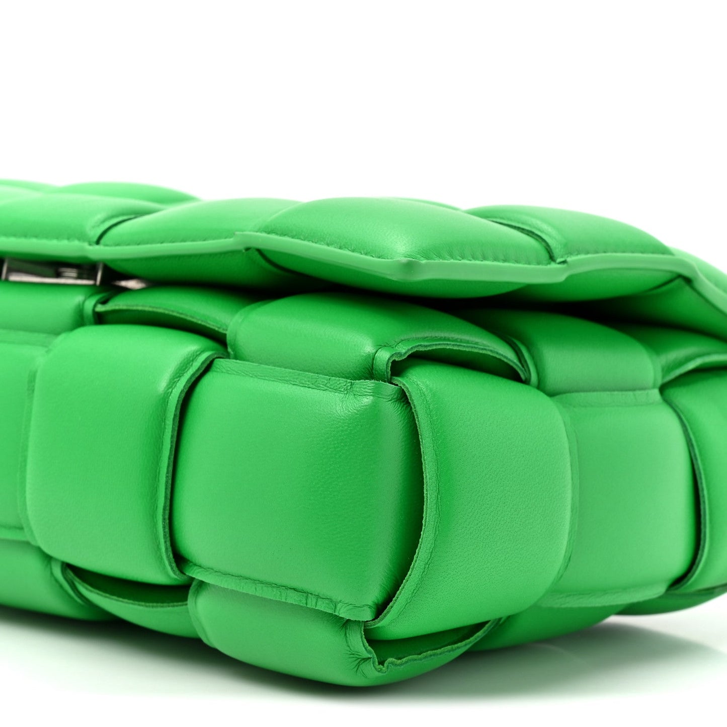 Nappa Maxi Intreccio Padded Cassette Crossbody Bag Parakeet