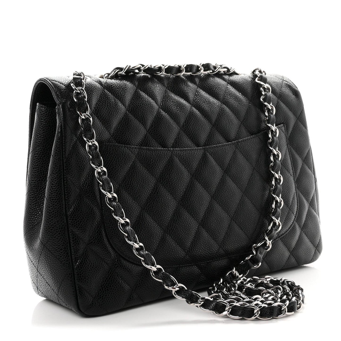 Caviar Quilted Jumbo Single Flap Black