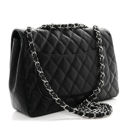 Caviar Quilted Jumbo Single Flap Black