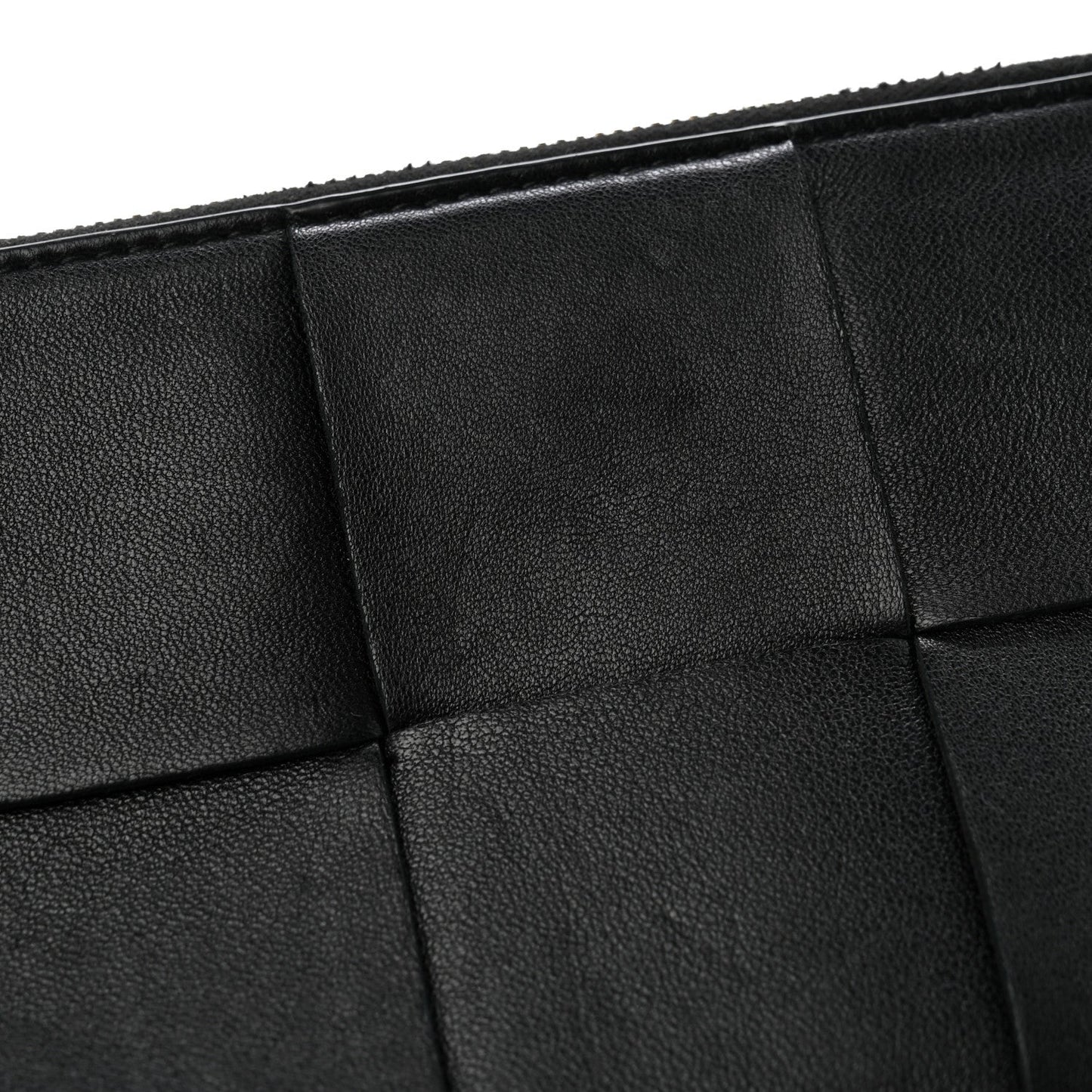 Lambskin Maxi Intrecciato Bill Pouch Black
