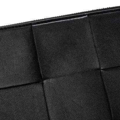 Lambskin Maxi Intrecciato Bill Pouch Black