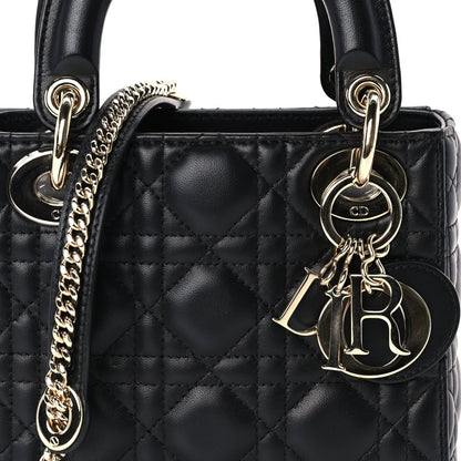 Lambskin Cannage Mini Lady Dior Black