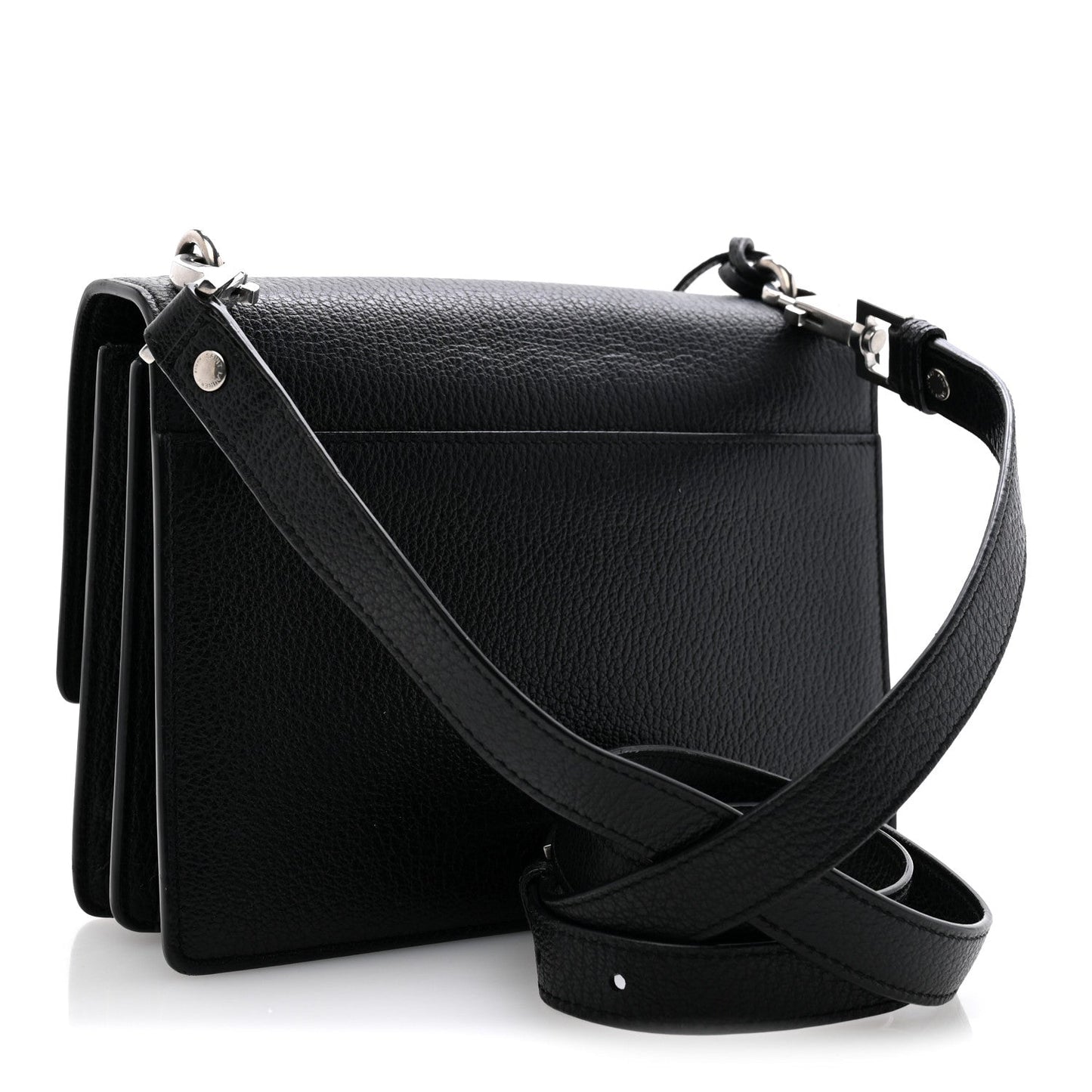 Calfskin Medium Monogram Sunset Satchel Black