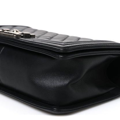 Lambskin Quilted Medium Boy Flap Black