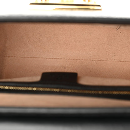 Guccissima Signature Small Padlock Top Handle Bag  Black
