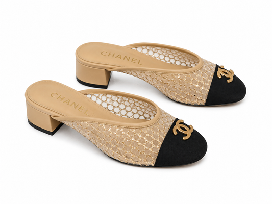 BUBBLE 30 MM IN BLACK FABRIC AND BEIGE MESH