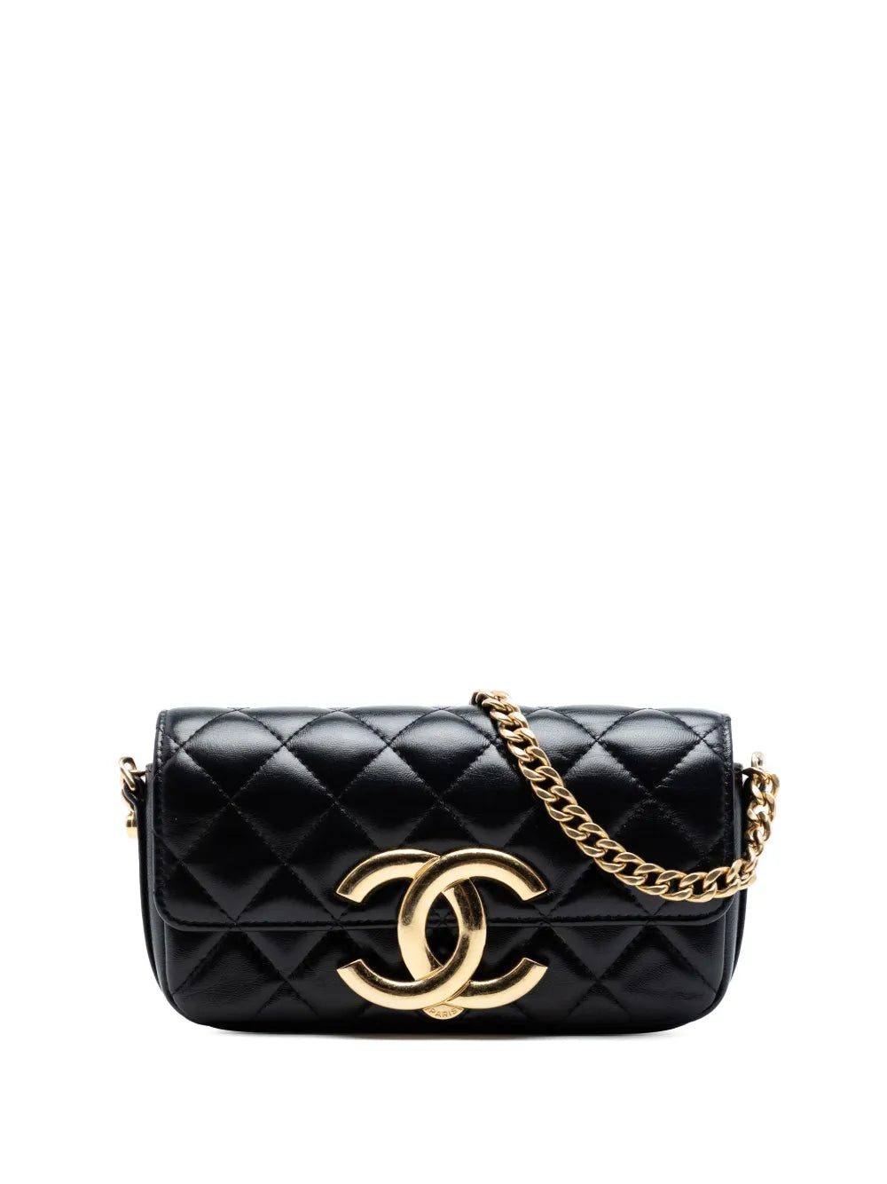 CL Shiny Lambskin Phone Holder Chain Flap Bag